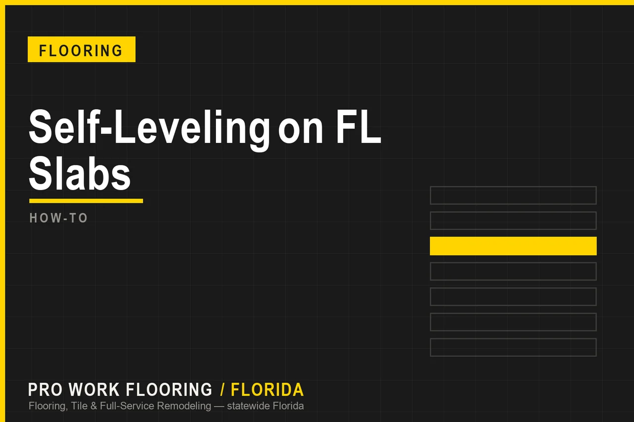 Self-Leveling Underlayment on Florida Slabs